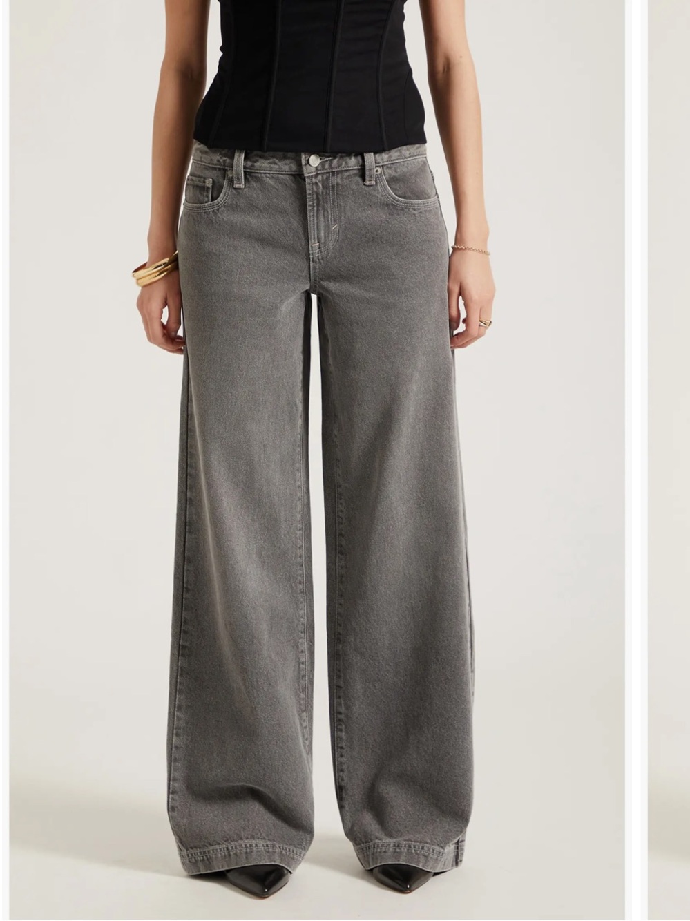 PacSun Casey Low Rise Baggy Jeans grey- Size 22 measures 28x31 altered
